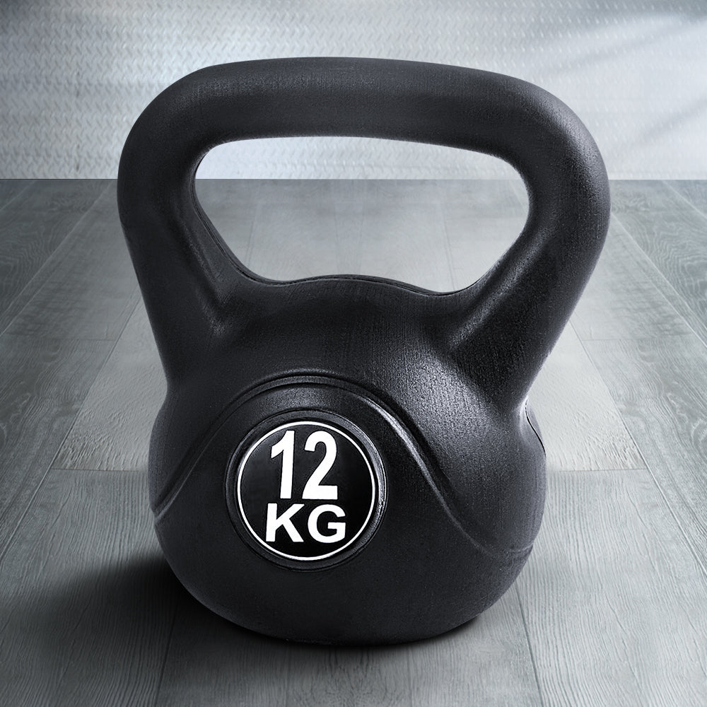 Marlook 12kg Kettlebell Set Weight Lifting Bench Dumbbells Kettle Bell Gym Home