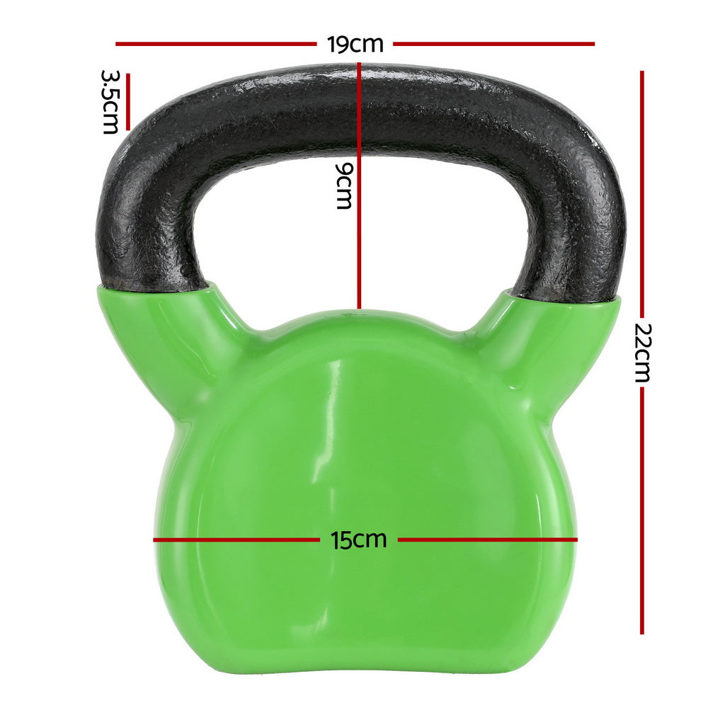Marlook 8kg Kettlebell Set Weightlifting Bench Dumbbells Kettle Bell Gym Home