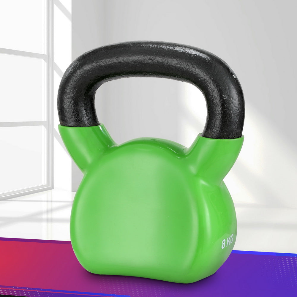 Marlook 8kg Kettlebell Set Weightlifting Bench Dumbbells Kettle Bell Gym Home