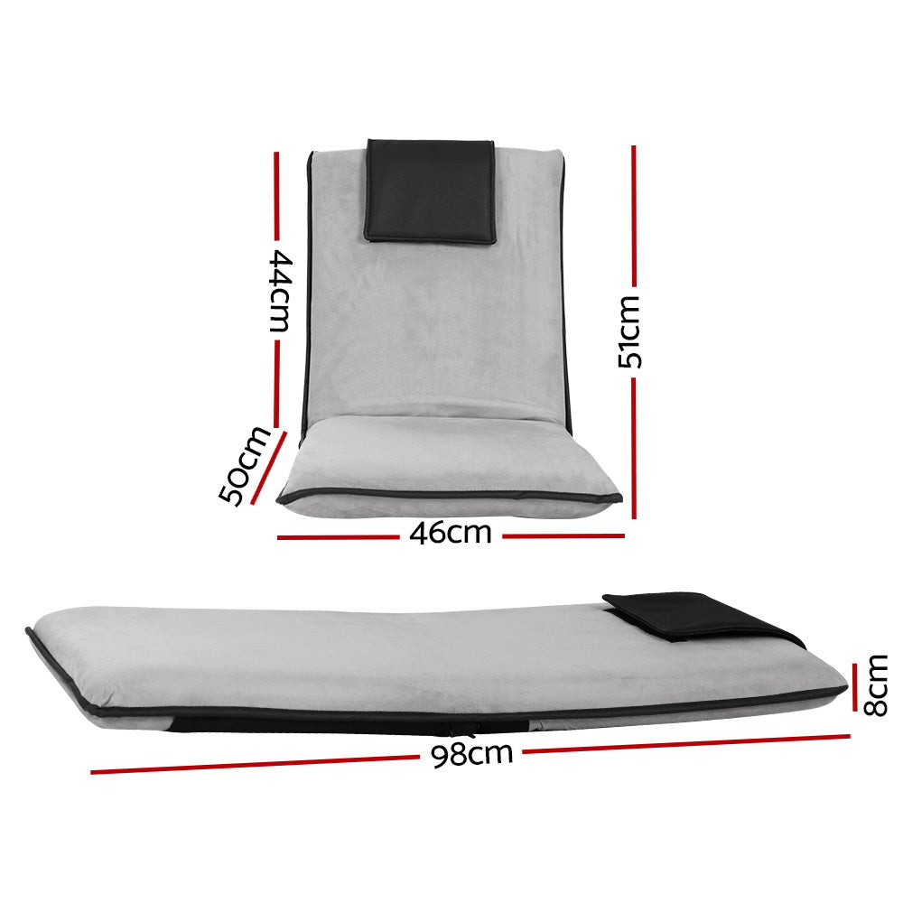 Marlook Floor Lounge Sofa Bed Couch Recliner Chair Folding Chair Cushion Grey