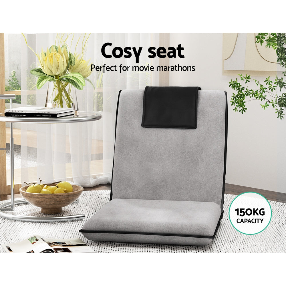 Marlook Floor Lounge Sofa Bed Couch Recliner Chair Folding Chair Cushion Grey