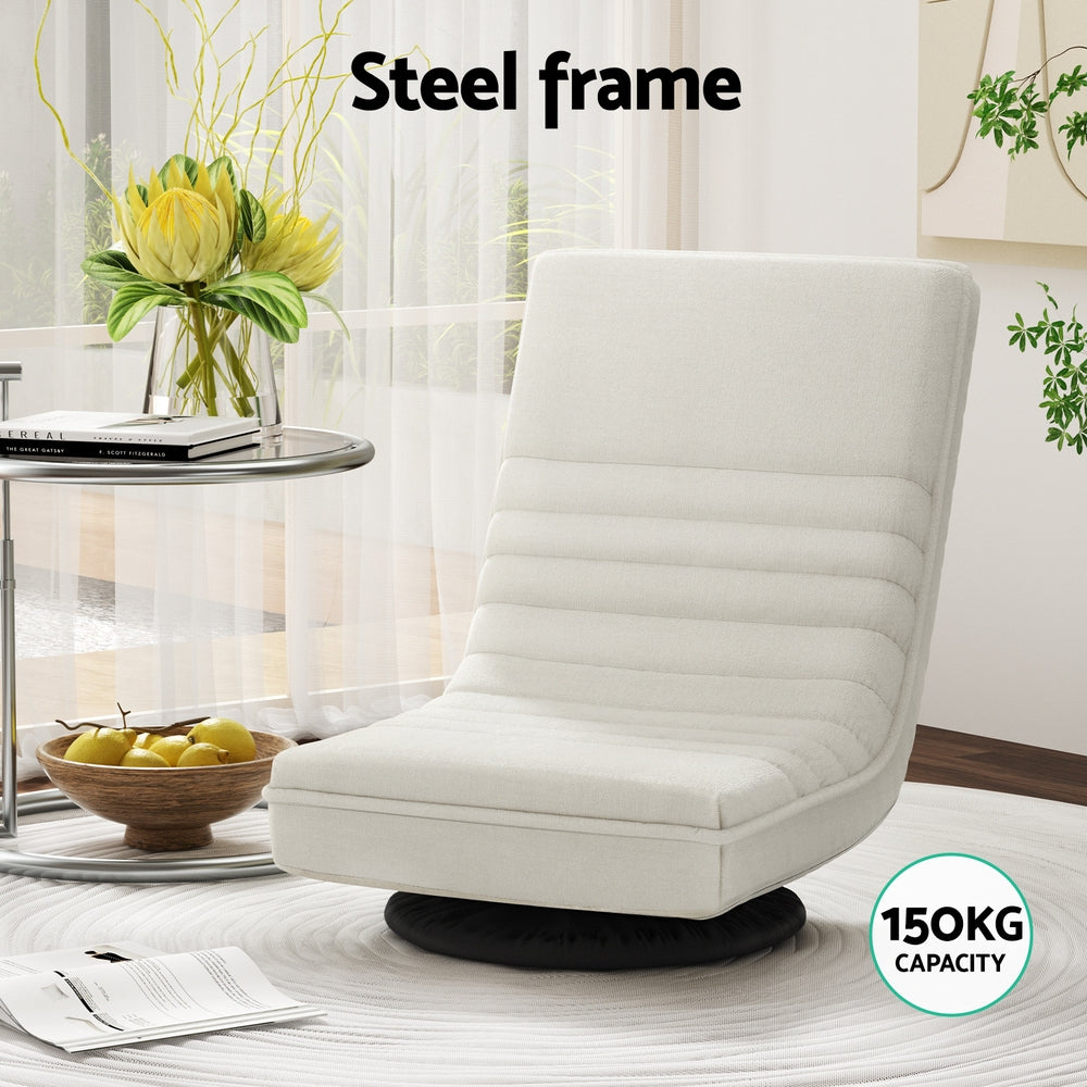 Marlook Floor Lounge Sofa Swivel Foldable Linen White