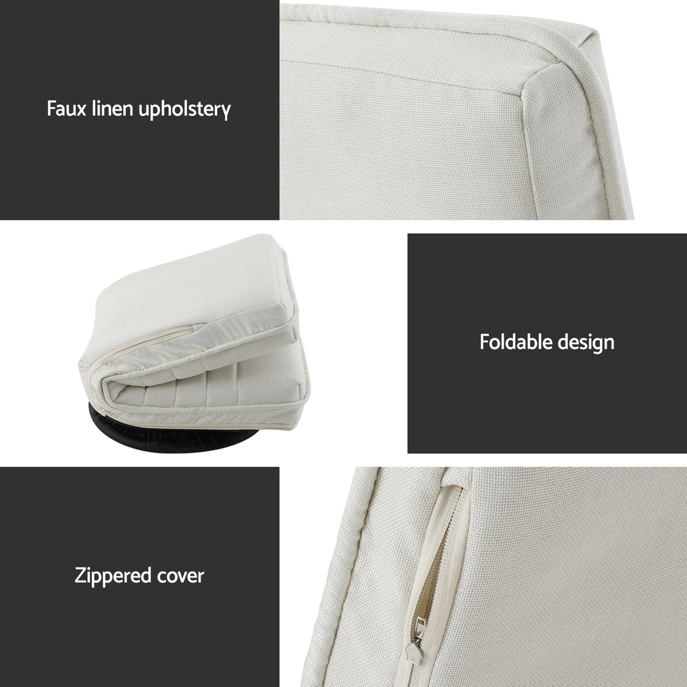 Marlook Floor Lounge Sofa Swivel Foldable Linen White