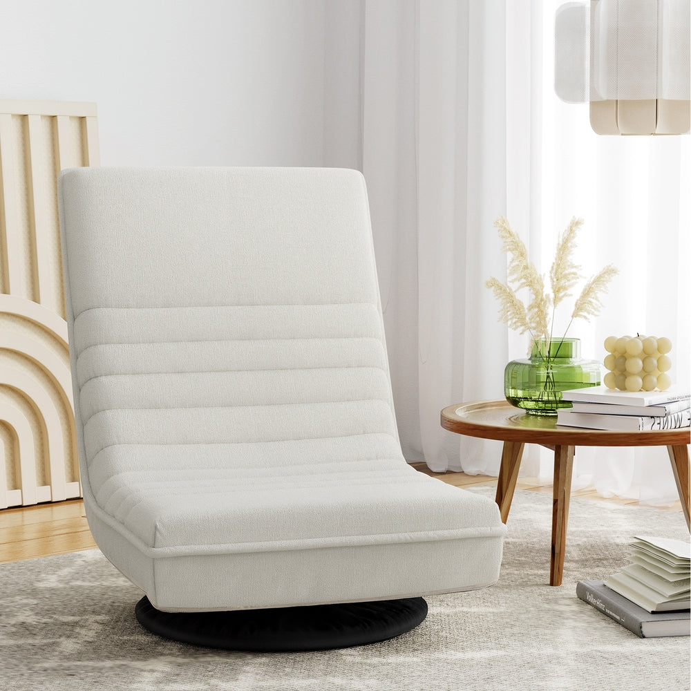 Marlook Floor Lounge Sofa Swivel Foldable Linen White