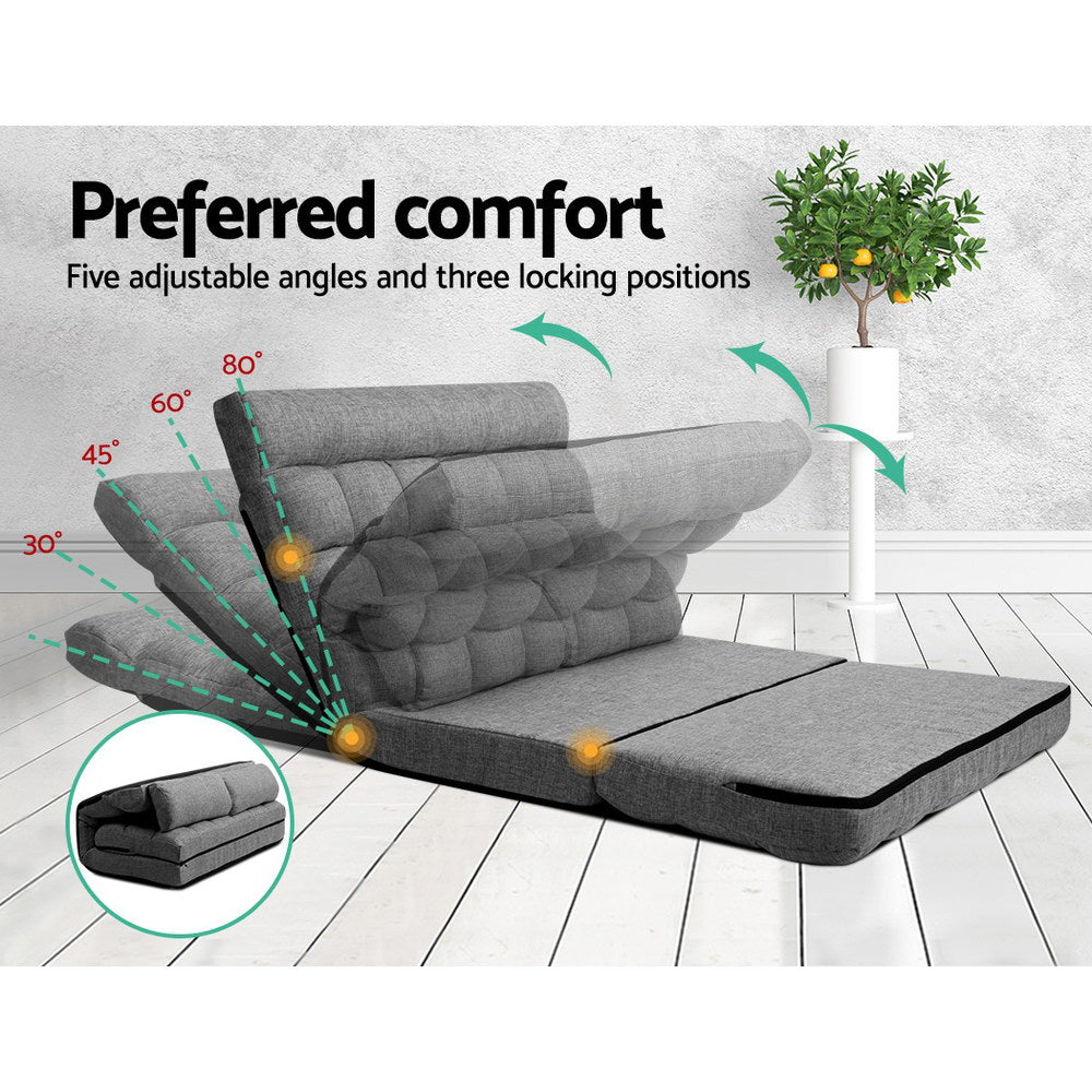 Marlook Lounge Sofa Bed 2-seater Grey Fabric