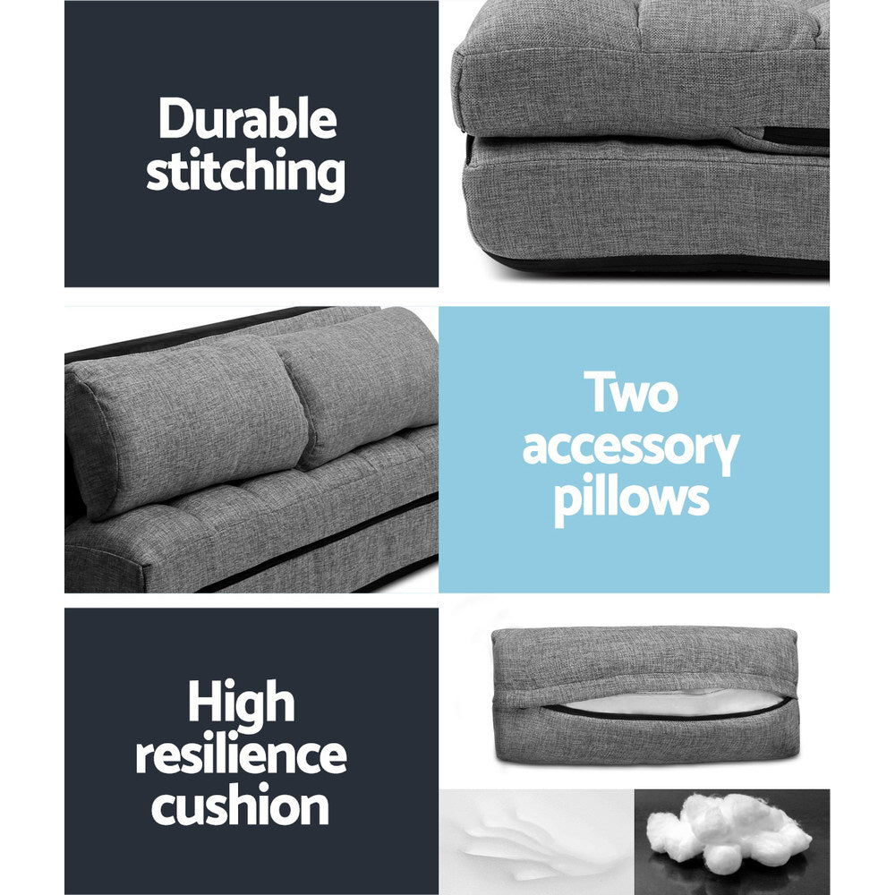 Marlook Lounge Sofa Bed 2-seater Grey Fabric
