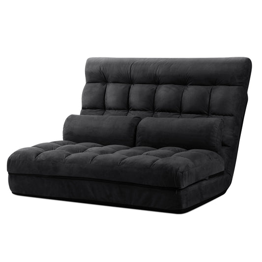 Marlook Lounge Sofa Bed 2-seater Charcoal Suede