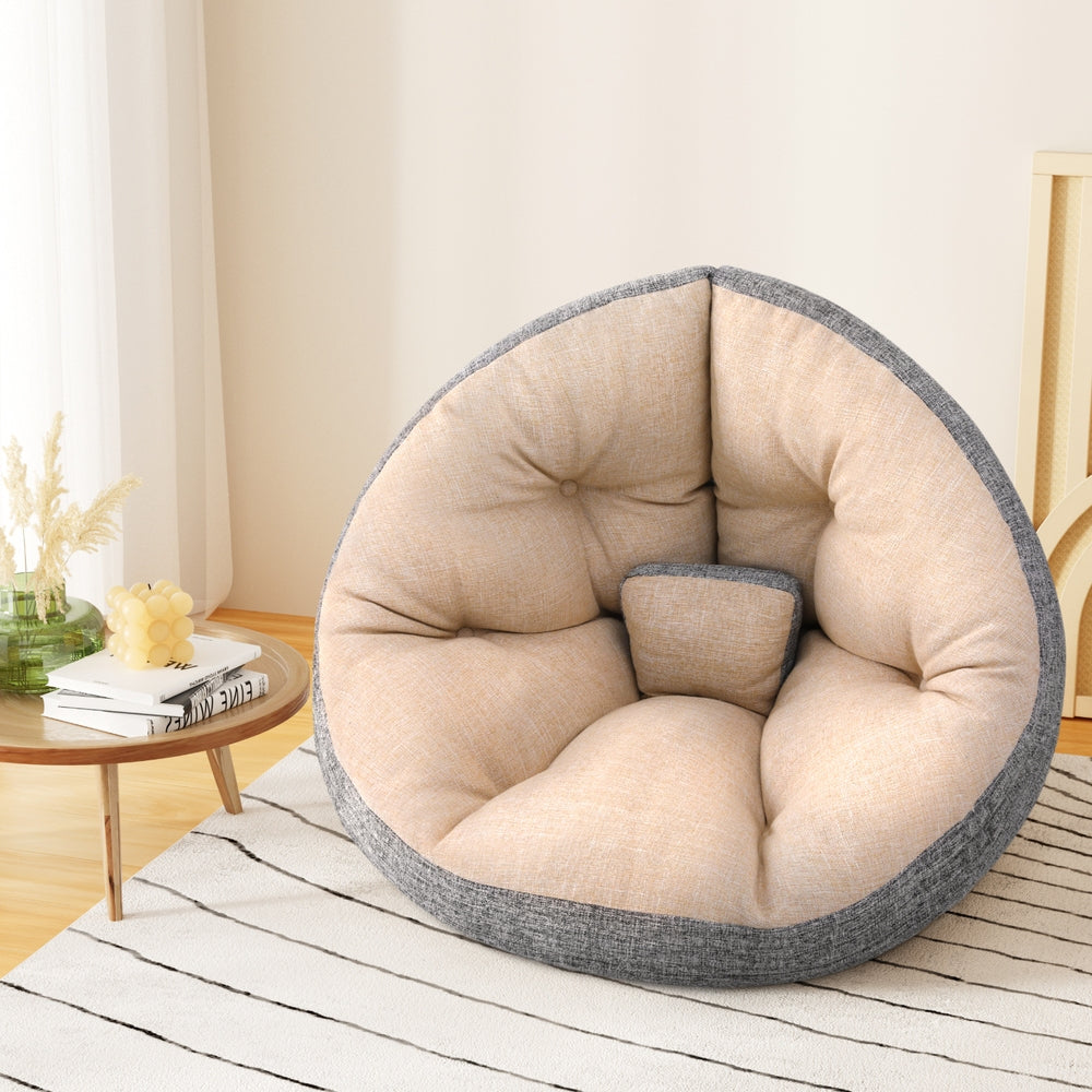 Marlook Floor Lounge Sofa Bed Chair Foldable Washable Beige