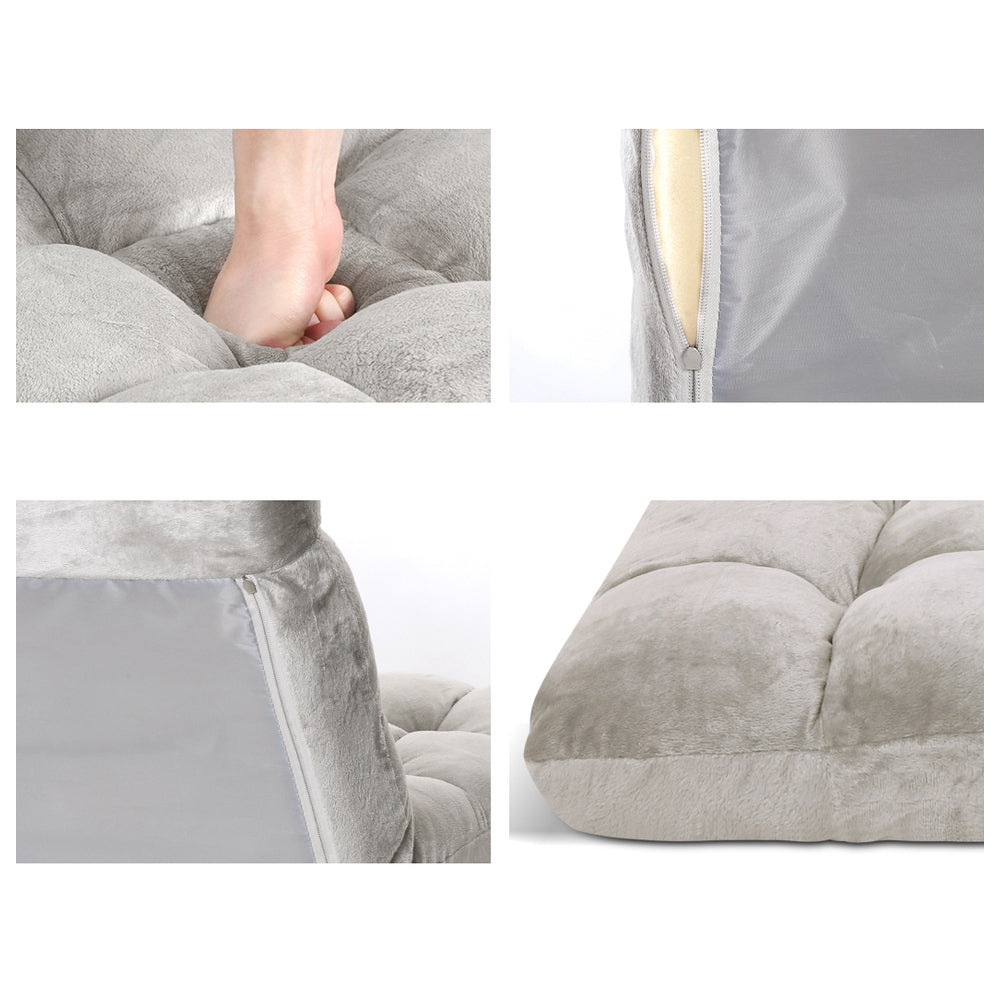 Marlook Lounge Sofa Bed Flannel Fabric Grey