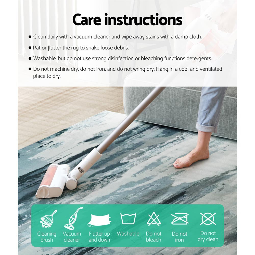 Marlook Floor Rug 200x290 Washable Mat Carpet Short Pile Poca