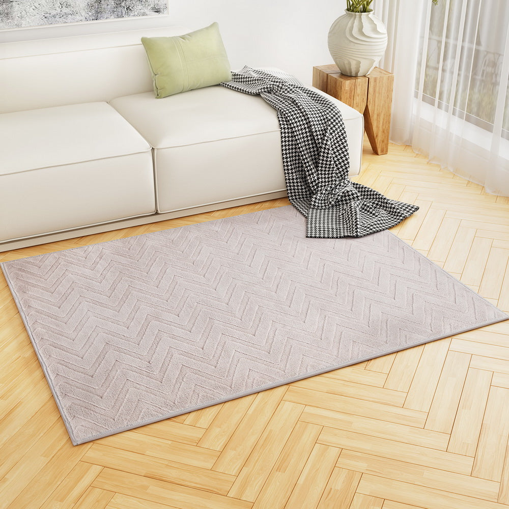 Marlook Floor Rugs 120x160cm Washable Area Mat Large Carpet Microfiber Ripple