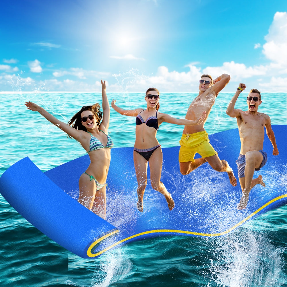Marlook Floating Water Mat 3.5x1.8m Foam Pad Swimming Pool Platform Blue