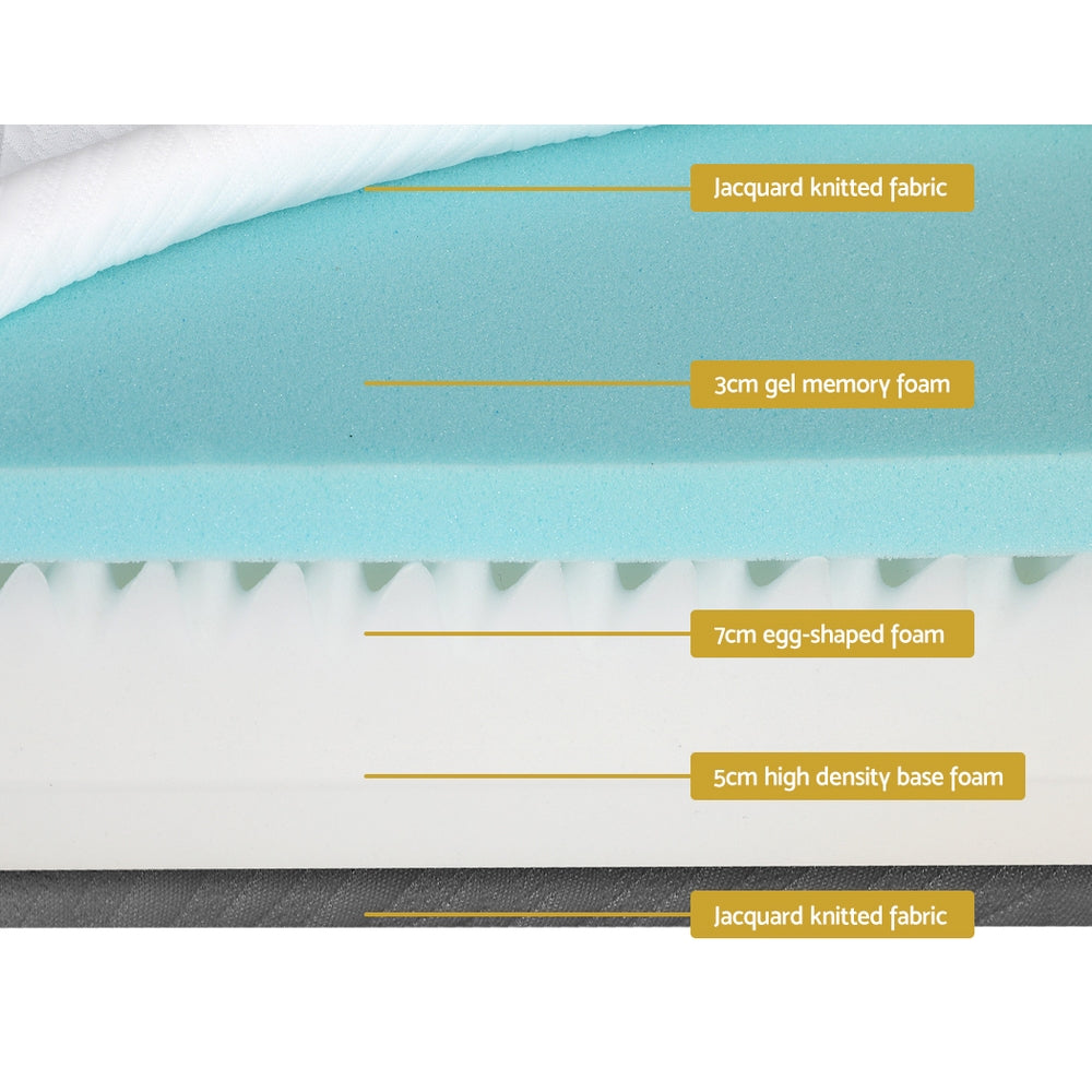 Marlook Bedding Memory Foam Mattress Bed Cool Gel Non Spring 15cm King