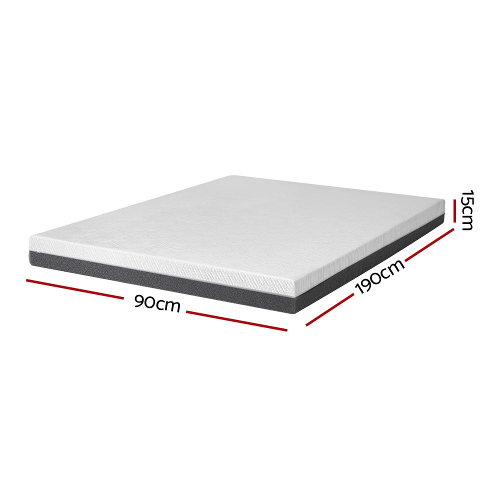 Marlook Bedding Memory Foam Mattress Bed Cool Gel Non Spring 15cm Single