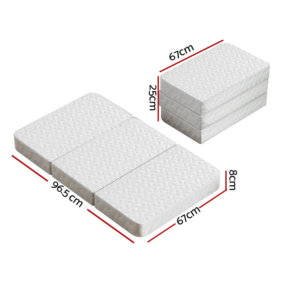 Marlook Bedding Foldable Mattress Folding Foam Cot Bed White