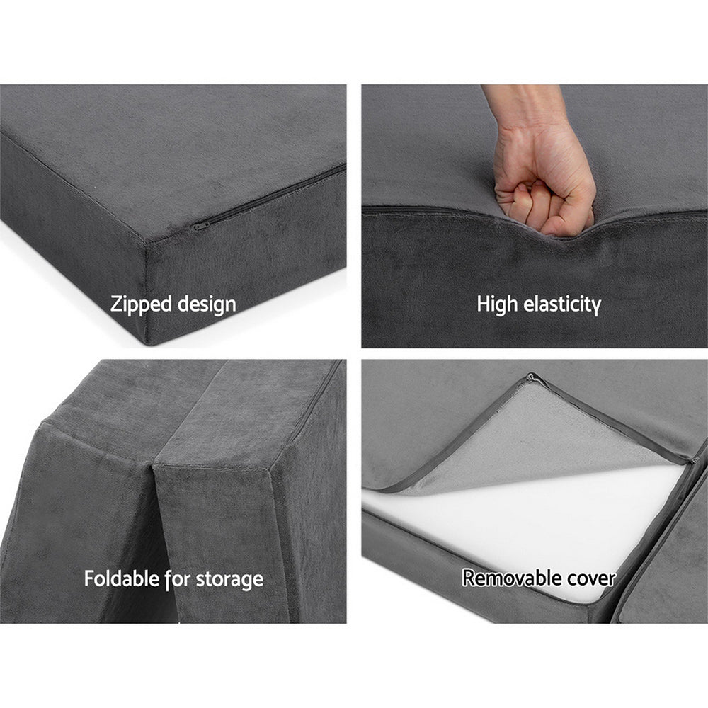 Marlook Bedding Foldable Mattress Folding Foam Bed Mat Double Grey