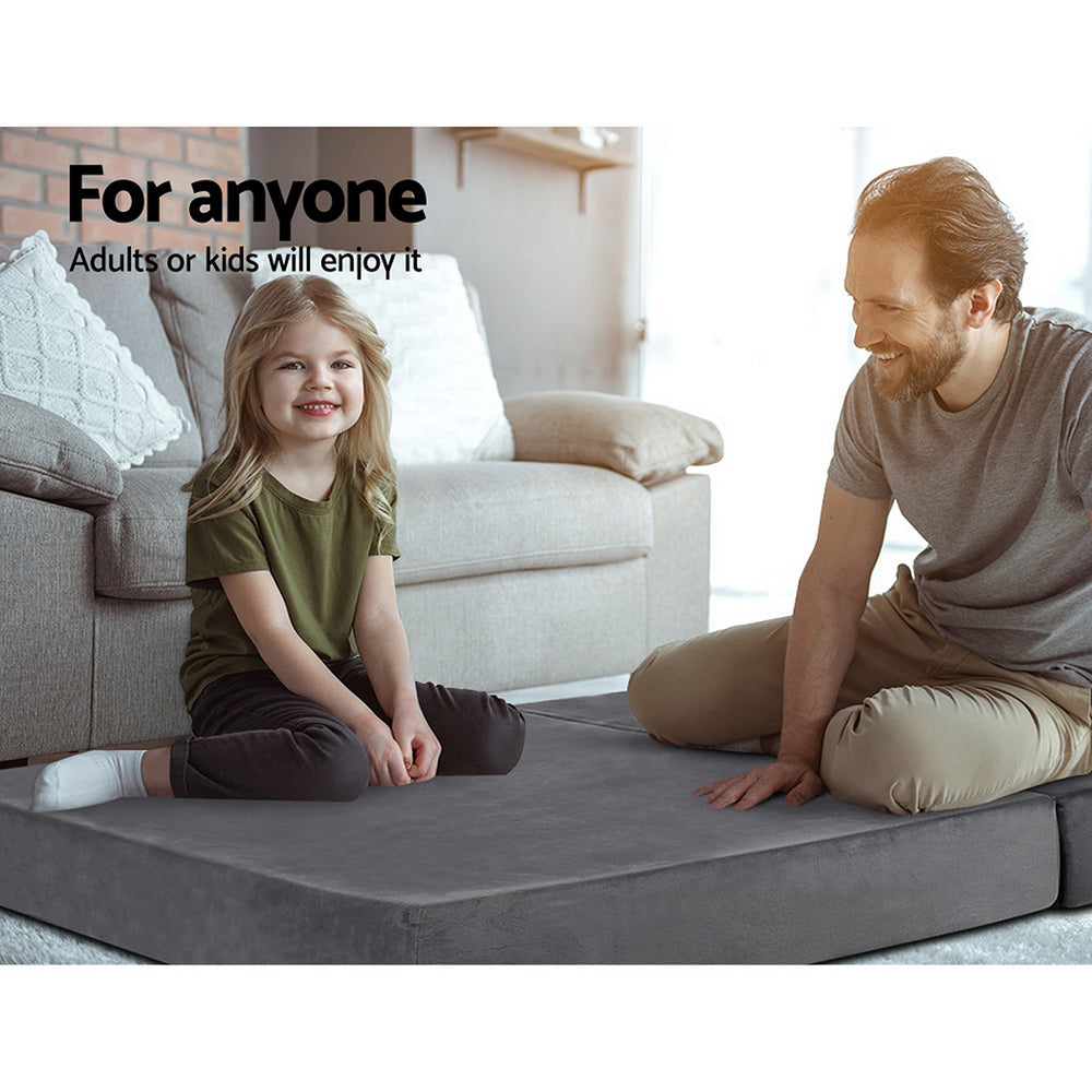 Marlook Bedding Foldable Mattress Folding Foam Bed Mat Double Grey