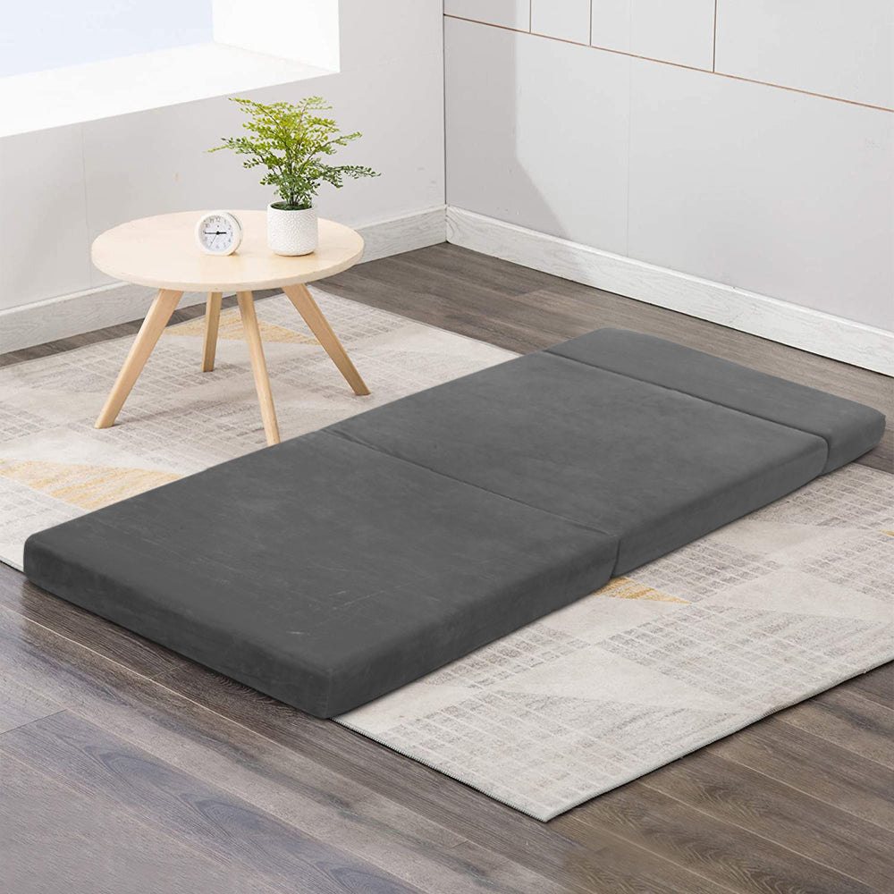 Marlook Bedding Foldable Mattress Folding Foam Bed Mat Single Grey