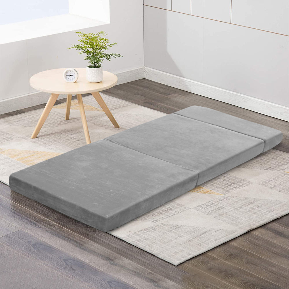Marlook Bedding Foldable Mattress Folding Foam Bed Mat Light Grey