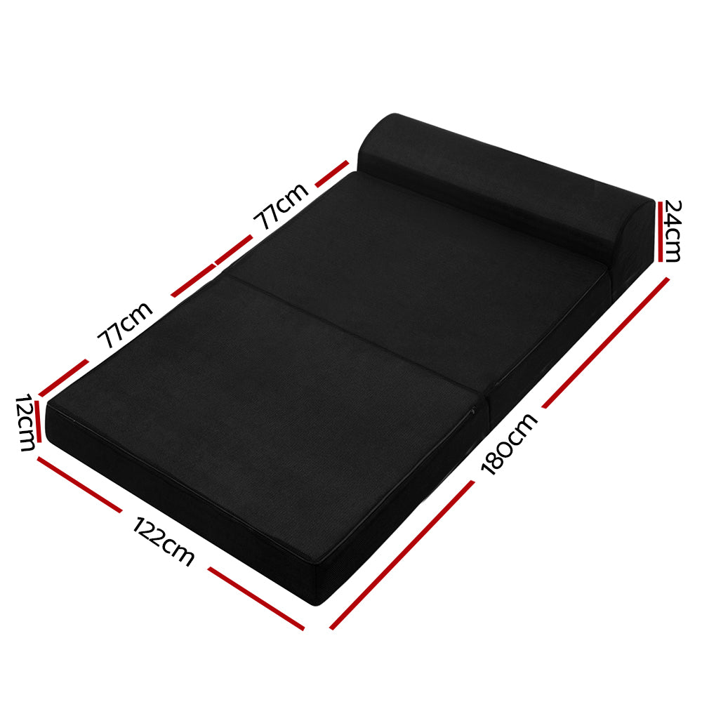 Marlook Bedding Foldable Mattress Folding Foam Bed Mat Double Black