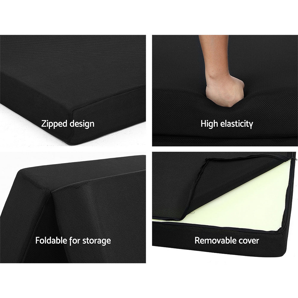 Marlook Bedding Foldable Mattress Folding Foam Bed Mat Double Black