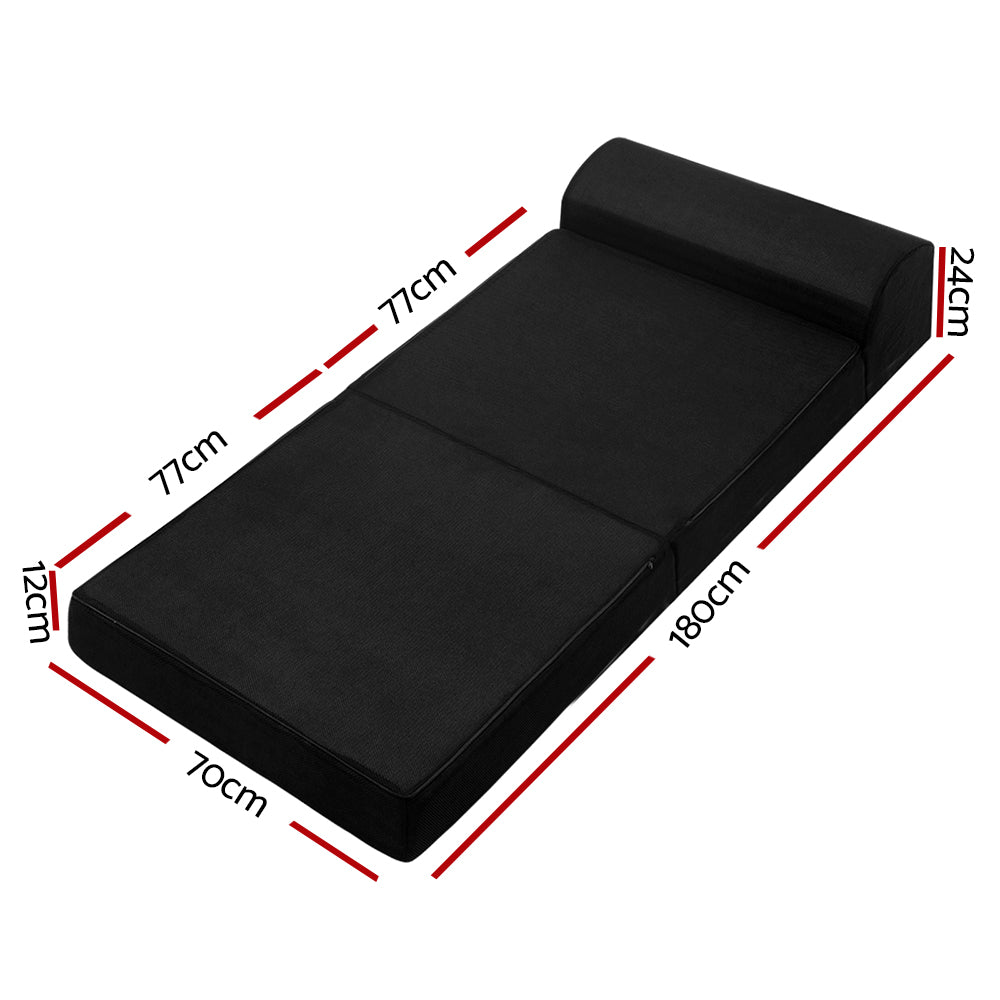 Marlook Bedding Foldable Mattress Folding Foam Bed Mat Black