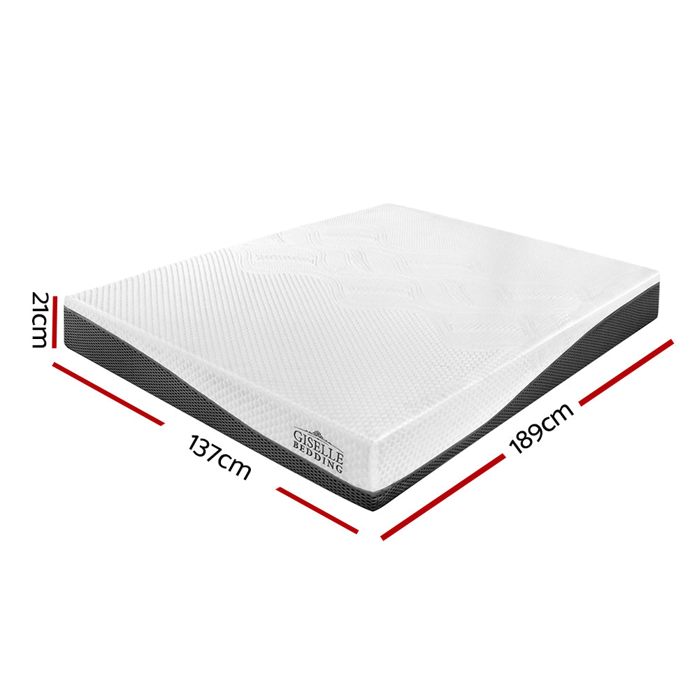 Marlook Bedding Memory Foam Mattress Bed Cool Gel Non Spring 21cm Double