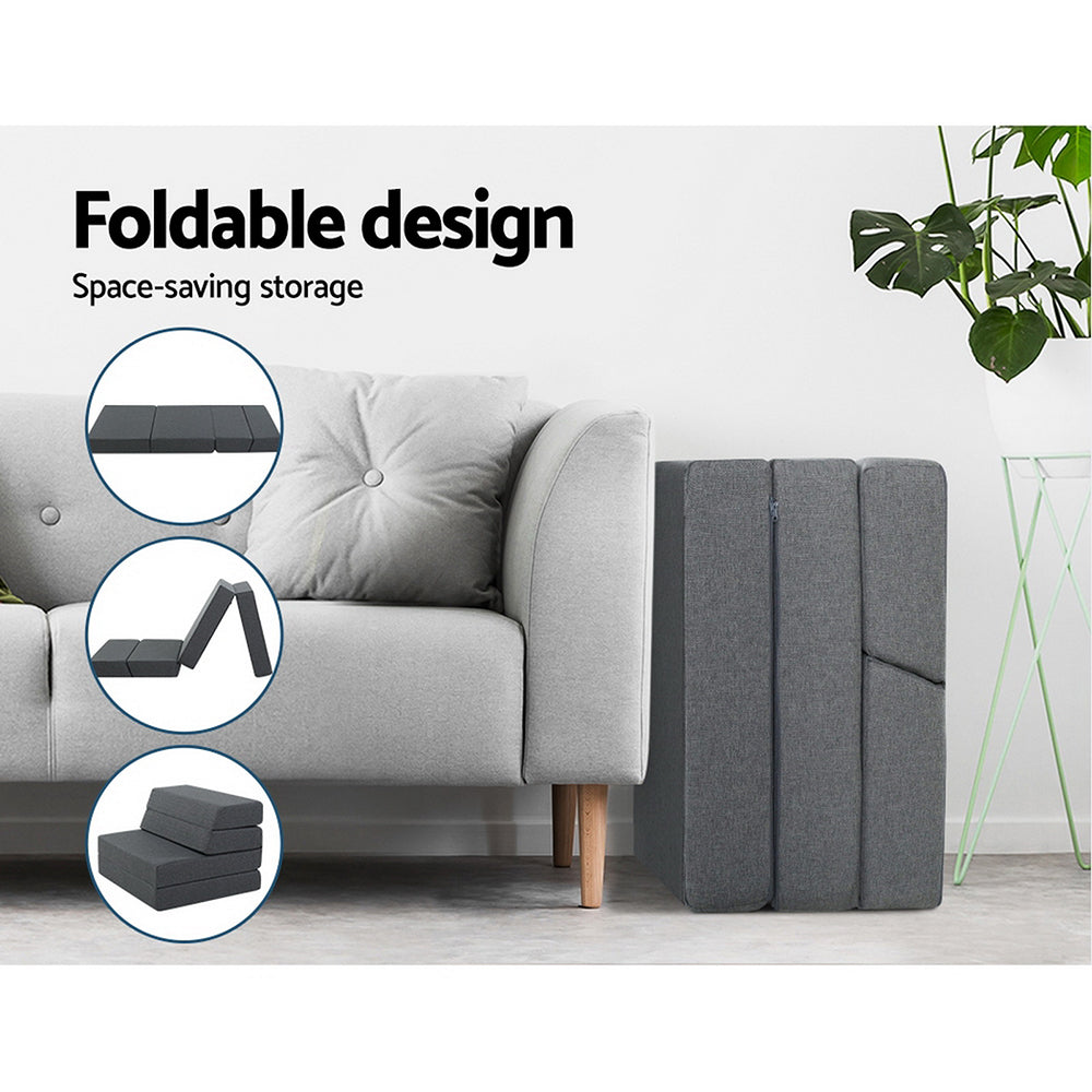 Marlook Bedding Foldable Mattress Folding Foam Bed Floor Mat Grey