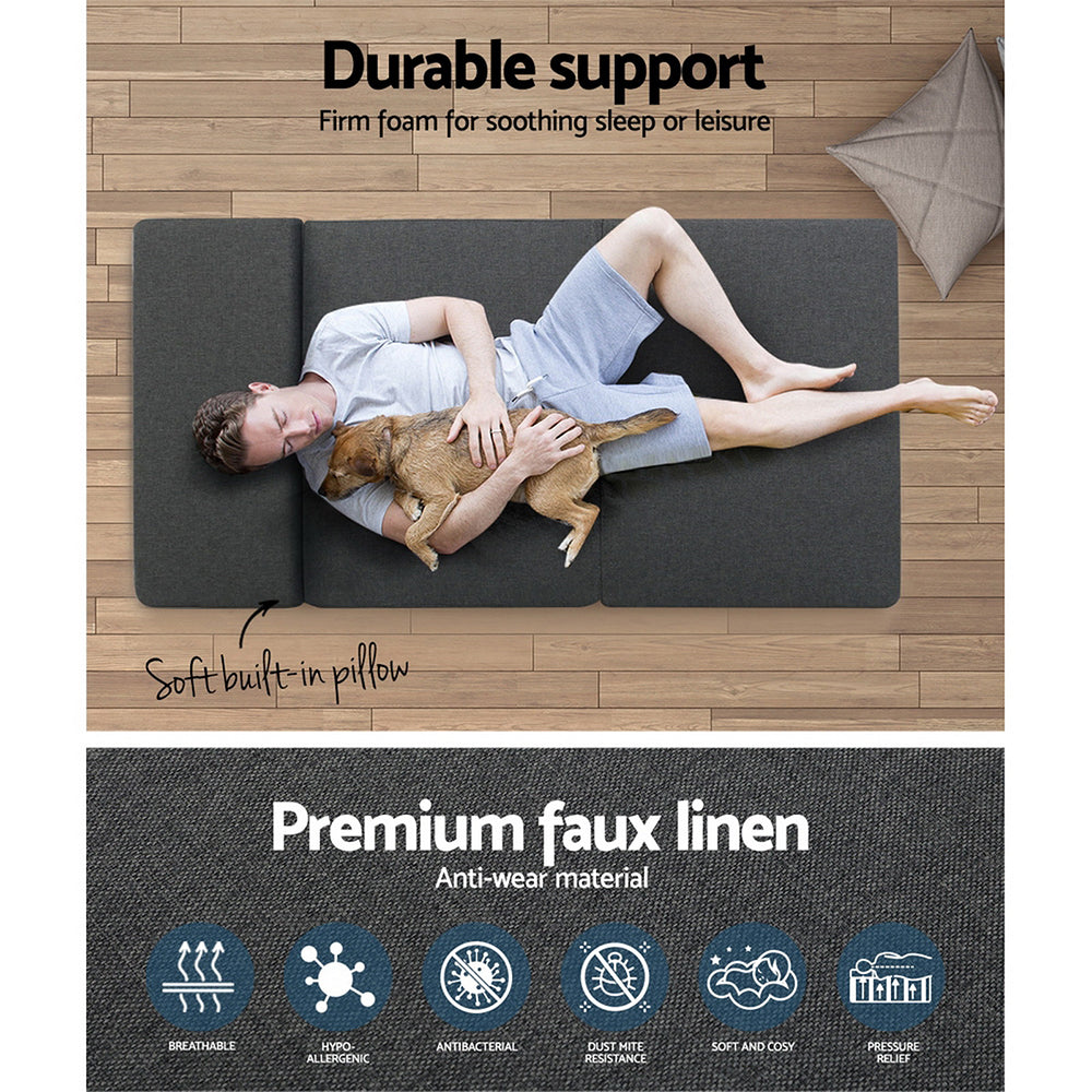 Marlook Bedding Foldable Mattress Folding Foam Bed Floor Mat Grey