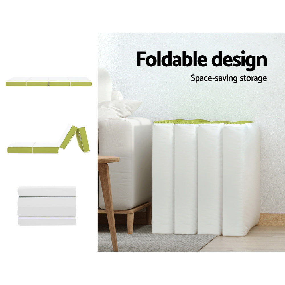 Marlook Bedding Foldable Mattress Folding Foam Single Green