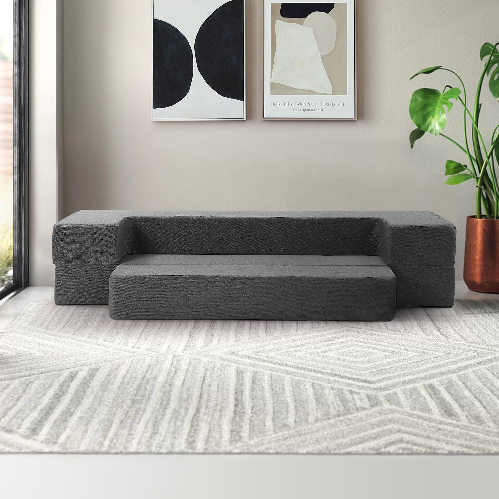 Marlook Bedding Foldable Mattress Folding Foam Sofa Bed Chair Grey