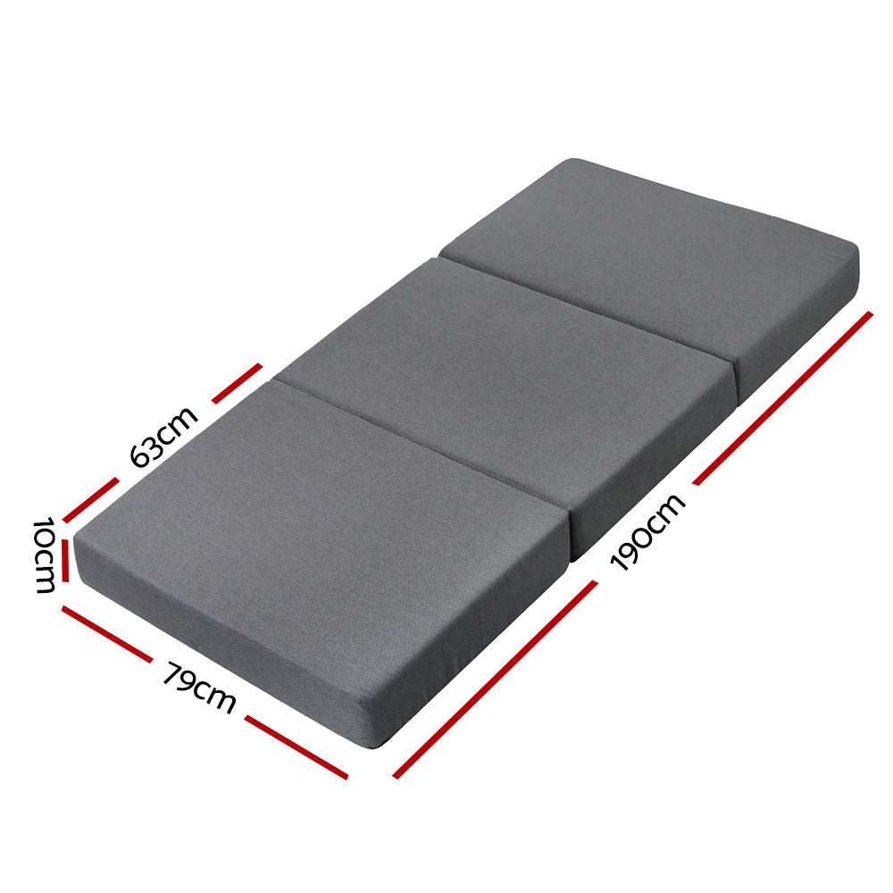 Marlook Bedding Foldable Mattress Folding Foam Bed Single Grey