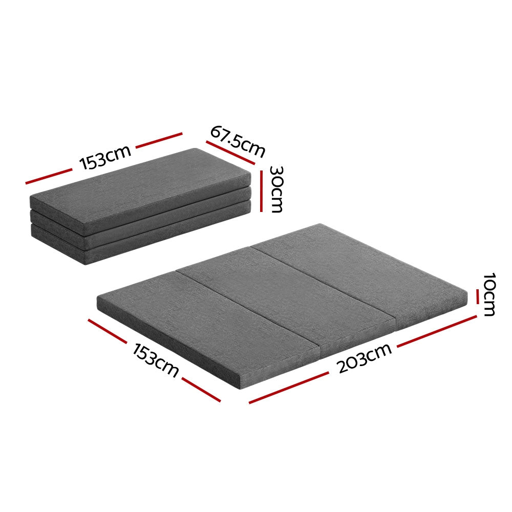 Marlook Bedding Foldable Mattress Folding Foam Queen Grey