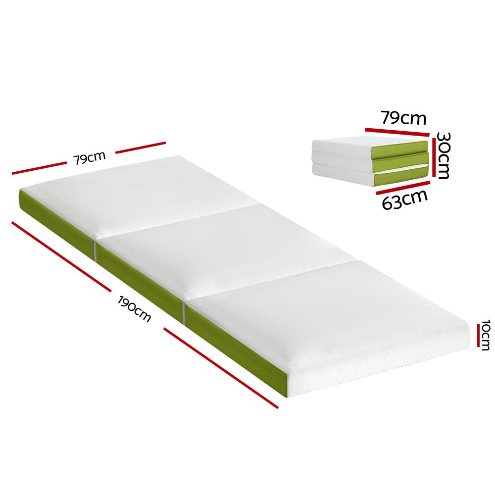 Marlook Bedding Foldable Mattress Folding Foam Trifold Green