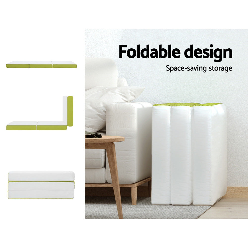 Marlook Bedding Foldable Mattress Folding Foam Trifold Green