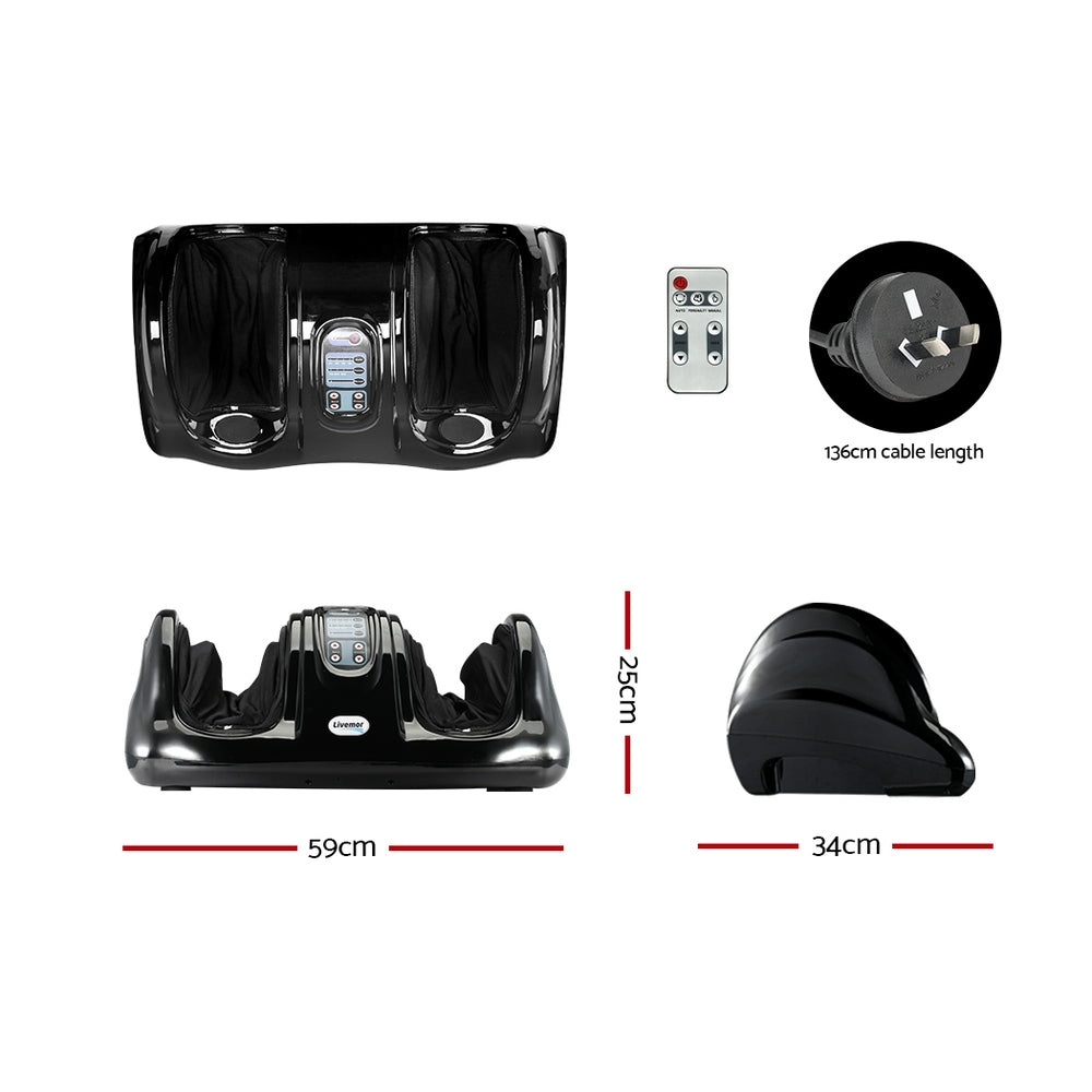 Marlook Foot Massager Shiatsu Massagers Electric Remote Roller Kneading Black