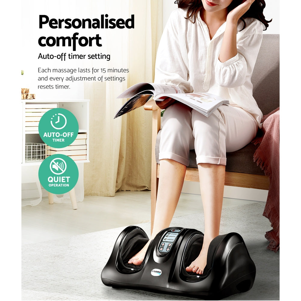 Marlook Foot Massager Shiatsu Massagers Electric Remote Roller Kneading Black