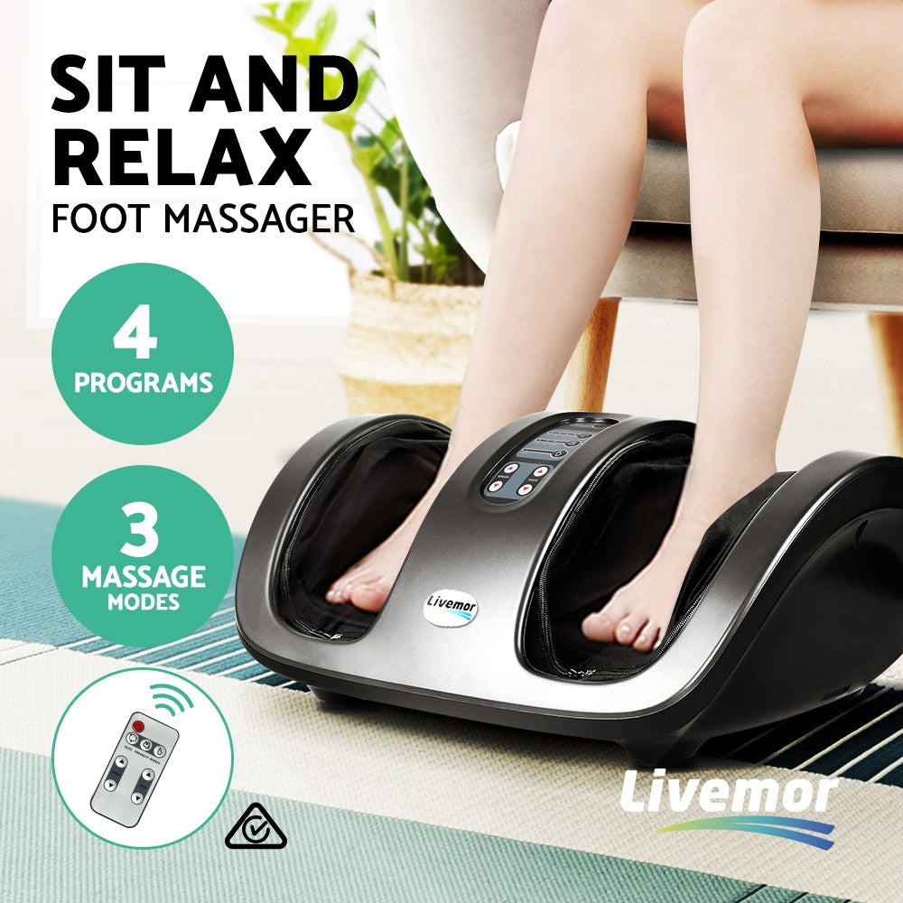 Marlook Foot Massager Shiatsu Massagers Electric Roller Kneading Calf Leg Grey