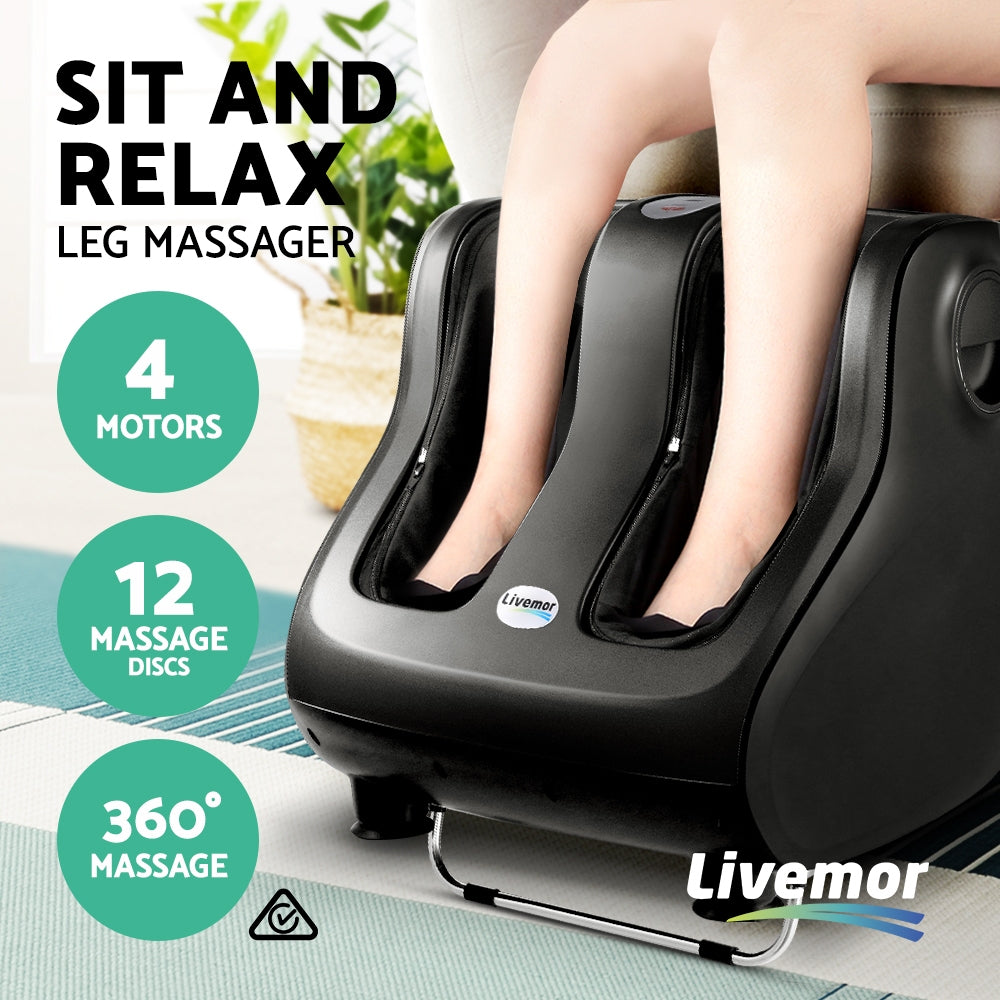 Marlook Foot Massager Shiatsu Massagers Electric Roller Calf Leg Kneading Black