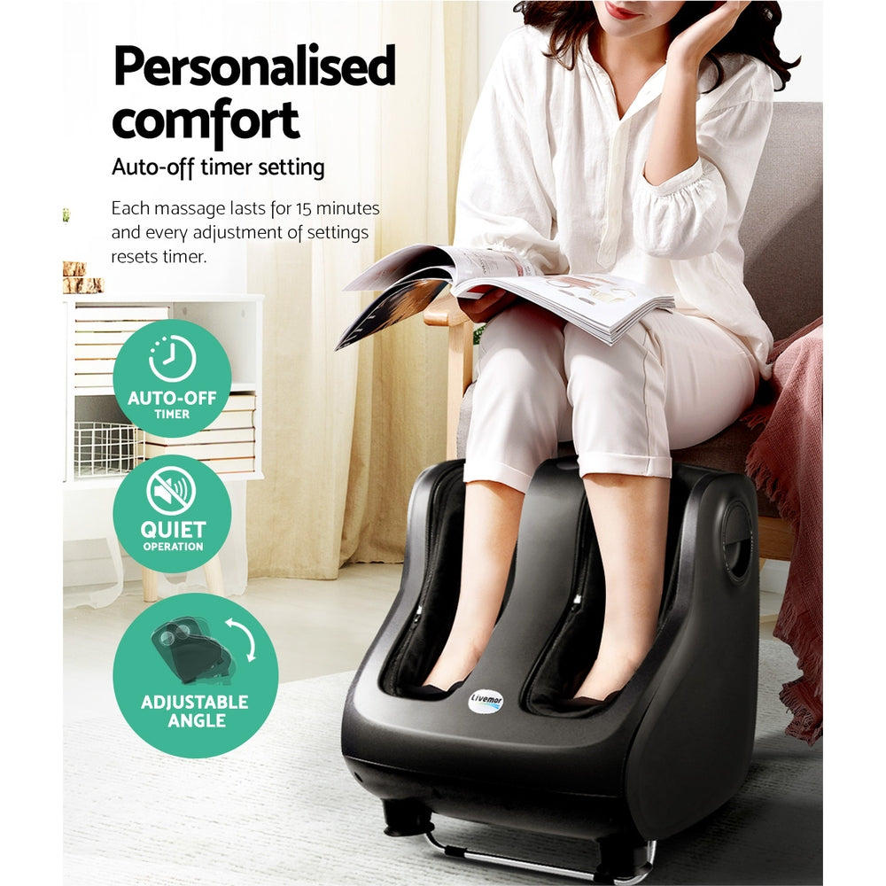 Marlook Foot Massager Shiatsu Massagers Electric Roller Calf Leg Kneading Black