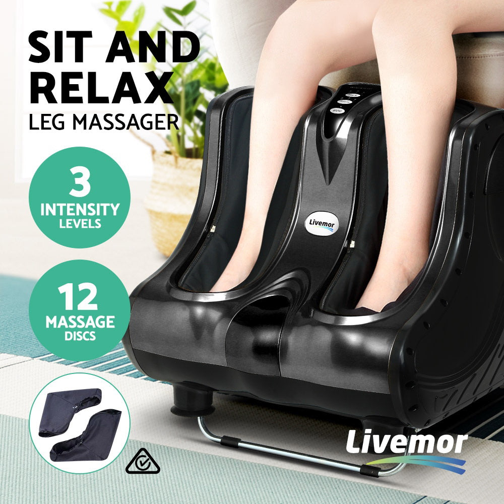 Marlook Foot Massager Massagers Shiatsu Electric Roller Ankle Calf Leg Kneading Black