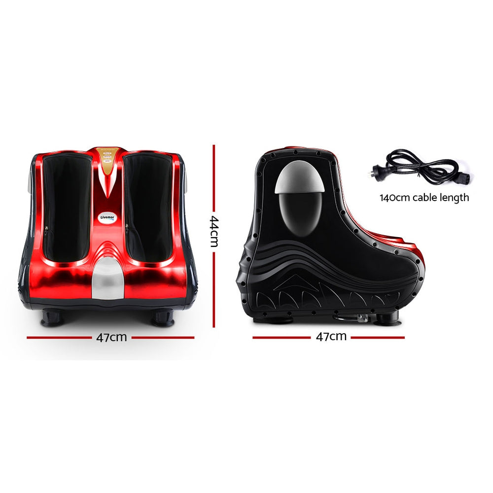 Marlook Foot Massager Massagers Shiatsu Electric Roller Ankle Calf Leg Kneading Red