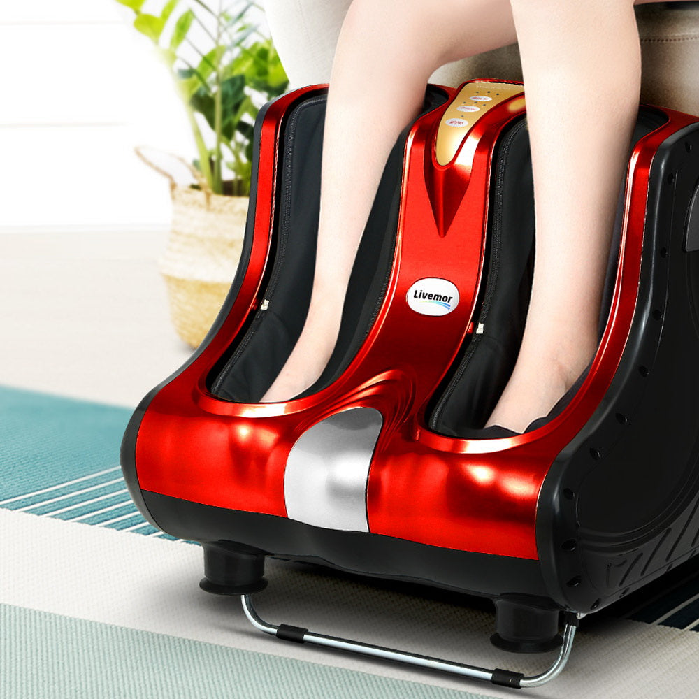 Marlook Foot Massager Massagers Shiatsu Electric Roller Ankle Calf Leg Kneading Red