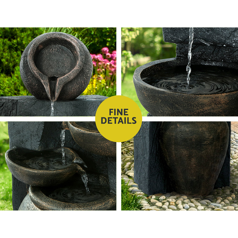 Marlook Solar Water Feature Cascading Fountain 5 Tiered Bowl Bird Bath 99CM