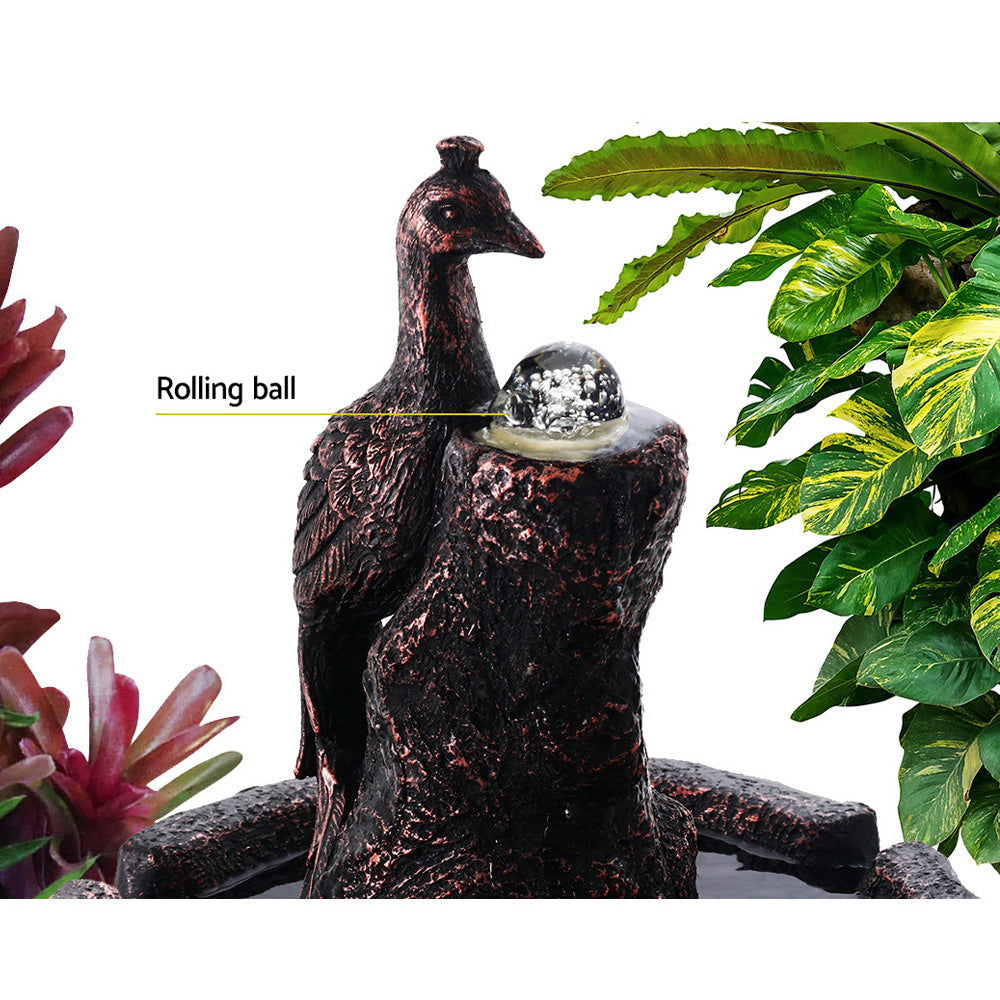 Marlook Solar Water Feature Tier Fountain with Pump Kit Bird Bath 106CM Peacock