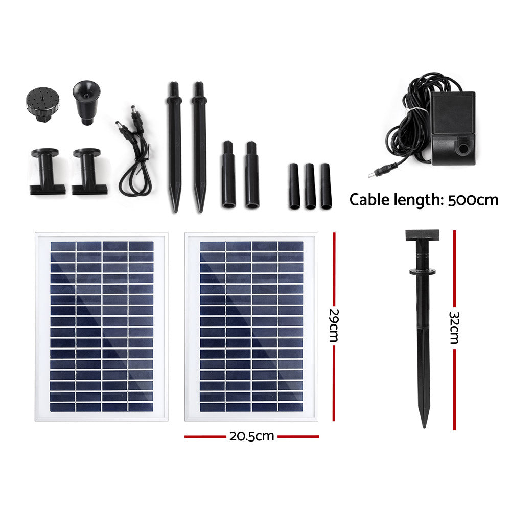 Marlook Solar Pond Pump Submersible Water Fountain Kit with 2 Panels 7.2FT