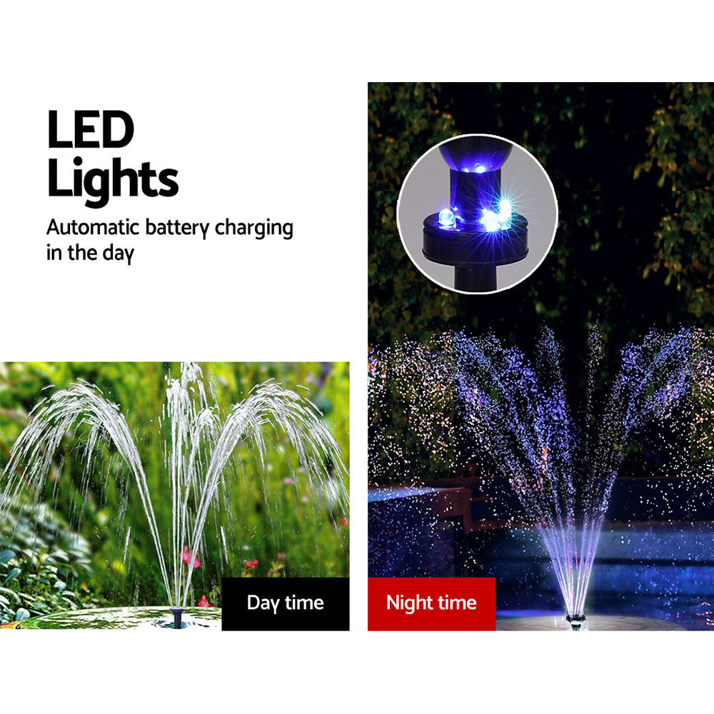 Marlook Solar Pond Pump with Battery Kit LED Lights 9.8FT