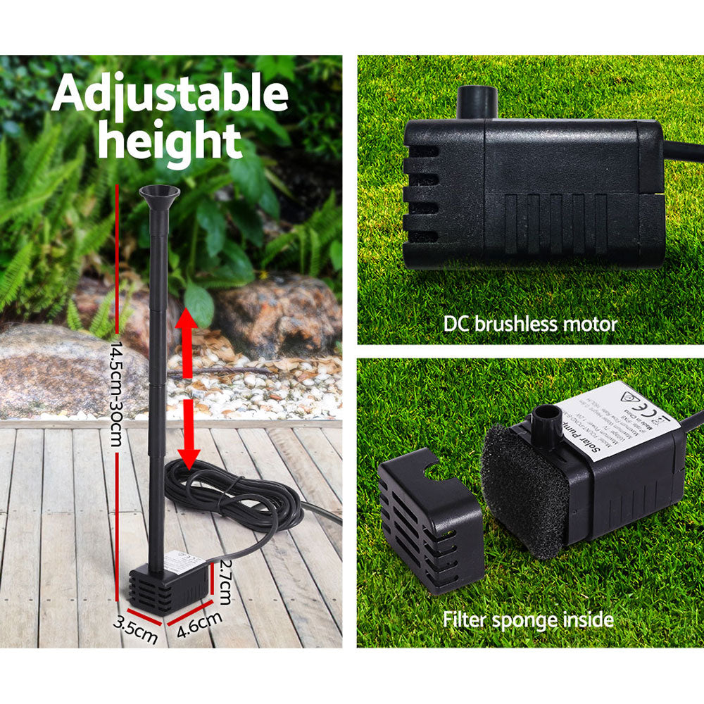 Marlook Solar Pond Pump Submersible Water Fountain Kit 2.6FT