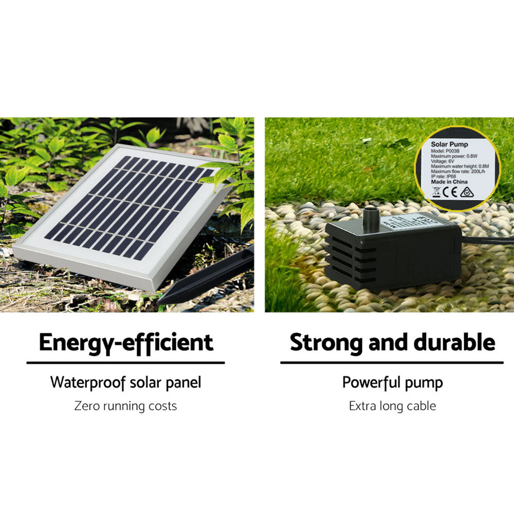 Marlook Solar Water Feature with LED Lights 3 Tiers 52cm