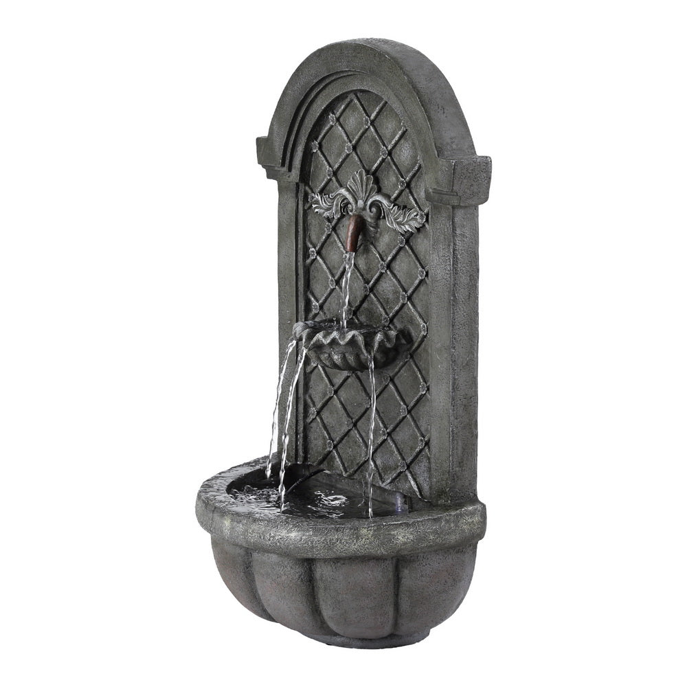Marlook Solar Fountain Water Feature Wall Mount Garden Fountains 80CM Grey